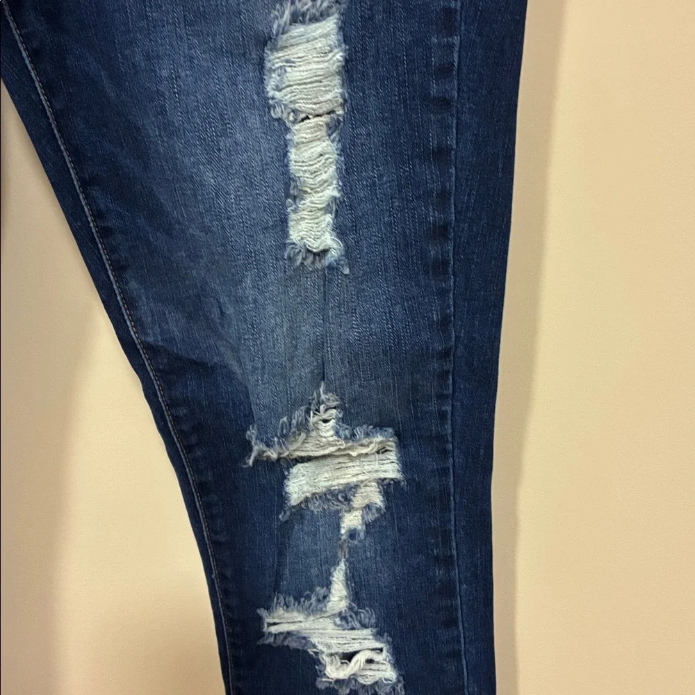 Cello Dark Blue Distressed Skinny Jeans size 9 - Picture 4 of 8